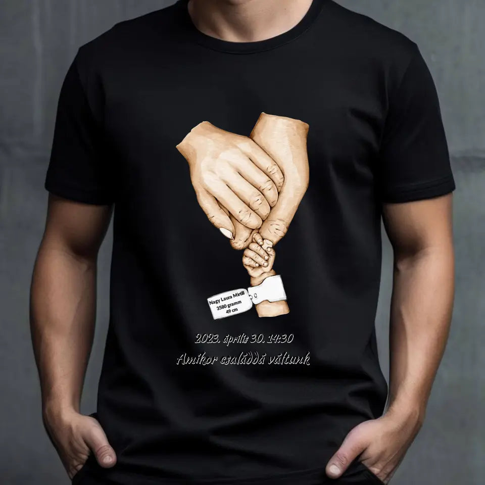 Újszülött személyre szabható egyedi adatokkal póló - női, férfi