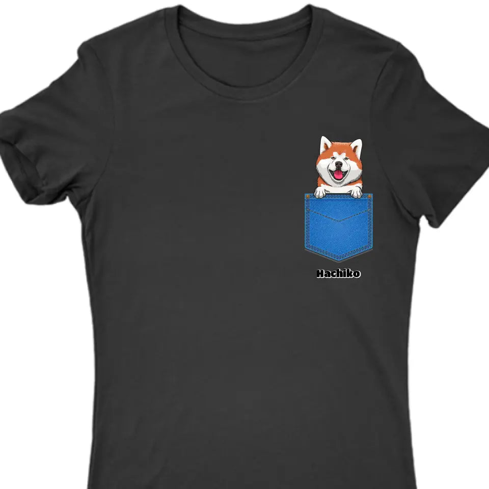 Egyedi házi kedvenc zsebes kutyával vagy macskával póló - férfi, női