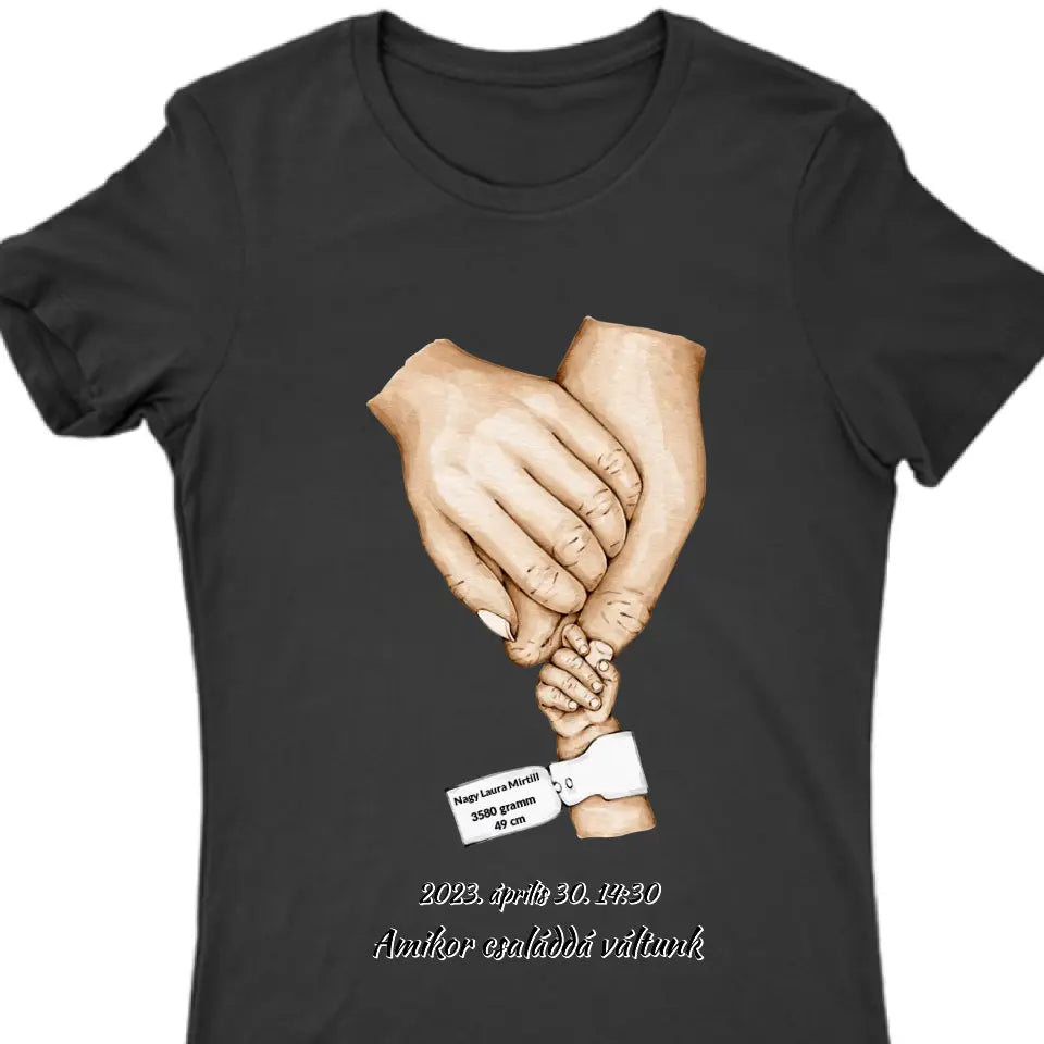 Újszülött személyre szabható egyedi adatokkal póló - férfi, női