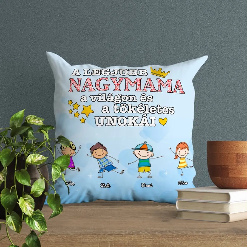 Legjobb nagymama a világon akár 9 unokával párna