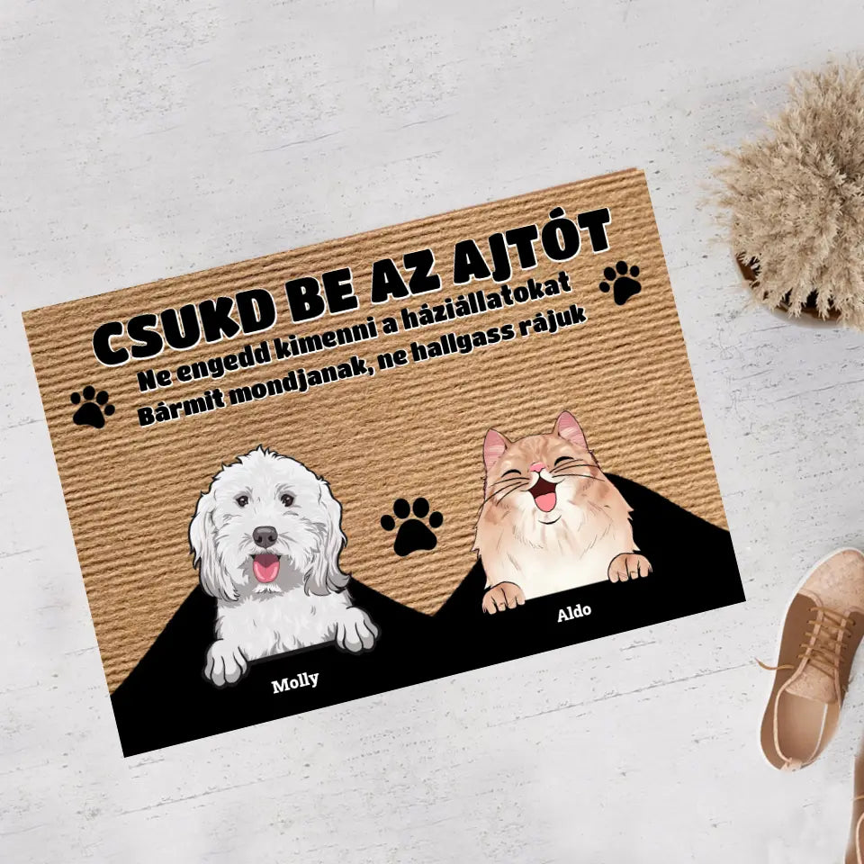 Csukd be az ajtót lábtörlő egyedi kutyával vagy macskával