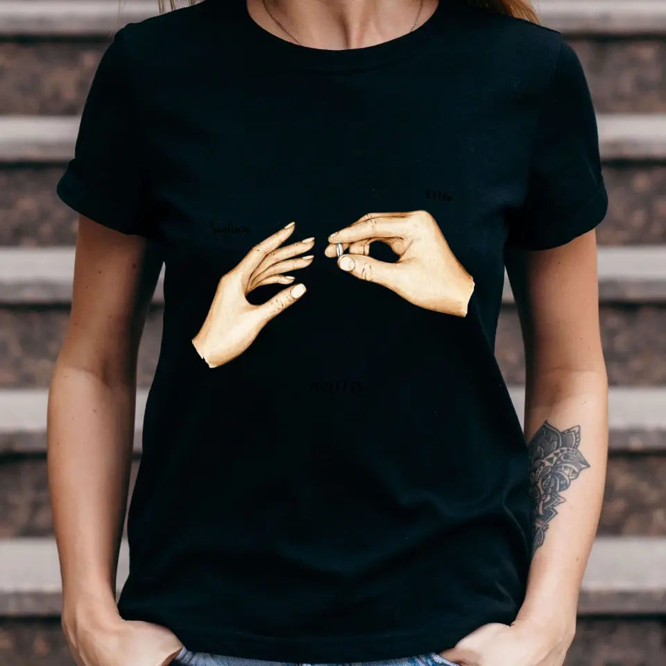 Esküvői évfordulós, névvel és dátummal póló - férfi, női