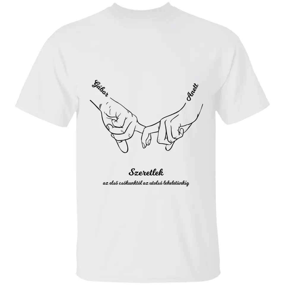 Couple hands póló névvel és egyedi szöveggel - női, férfi