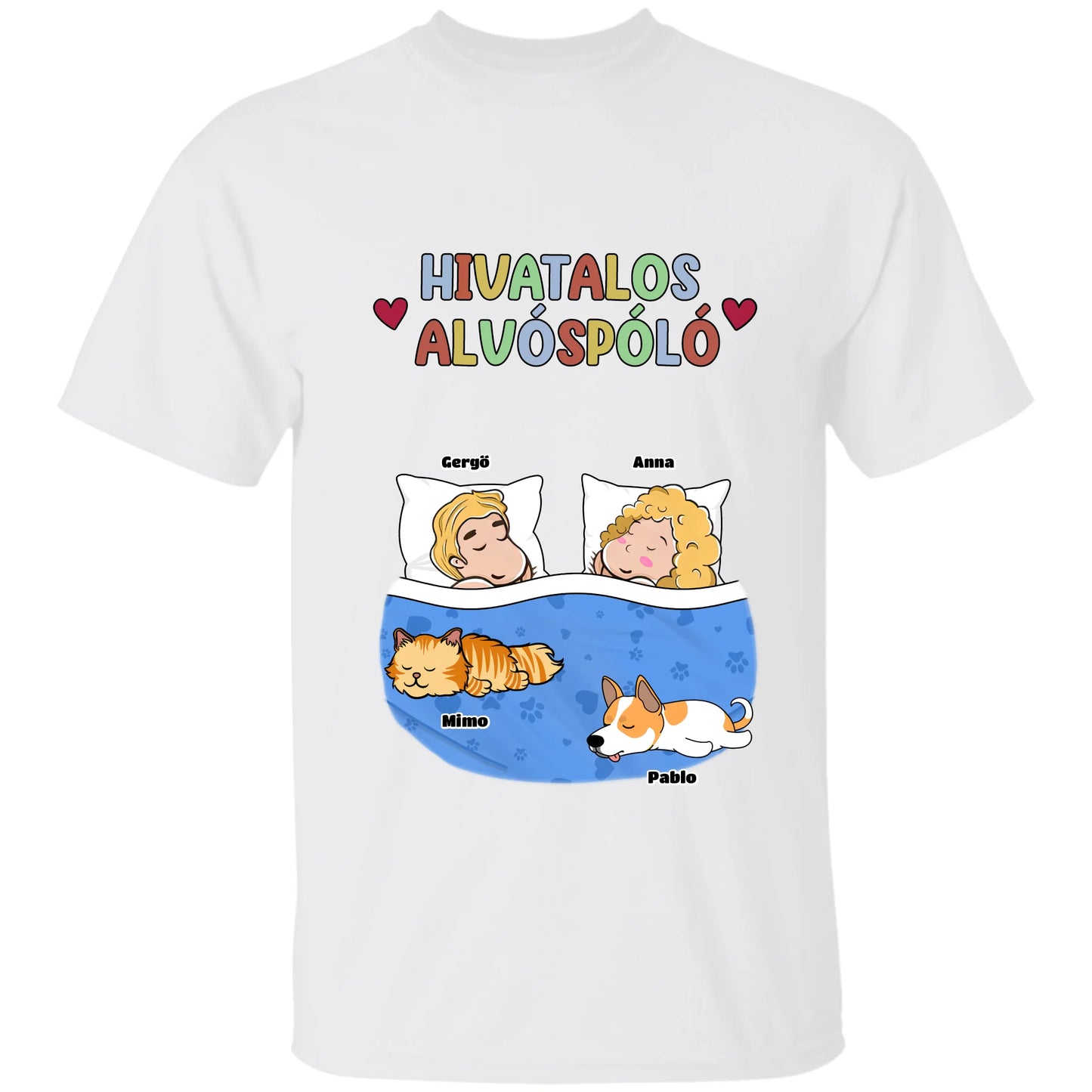 Hivatalos alvós páros póló akár 6 kutyussal vagy macskával -női, férfi póló