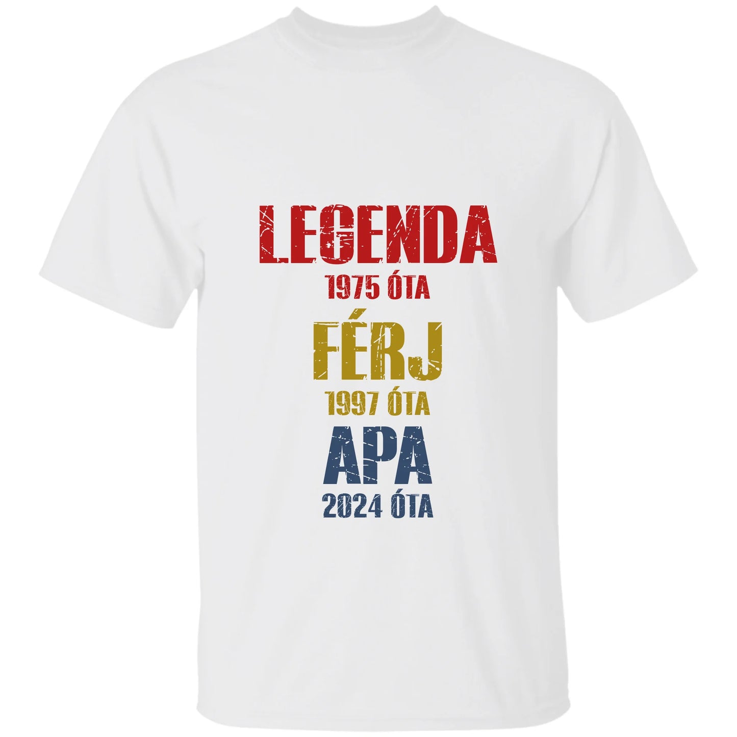Legenda, férj, apa, nagyapa saját dátummal férfi póló