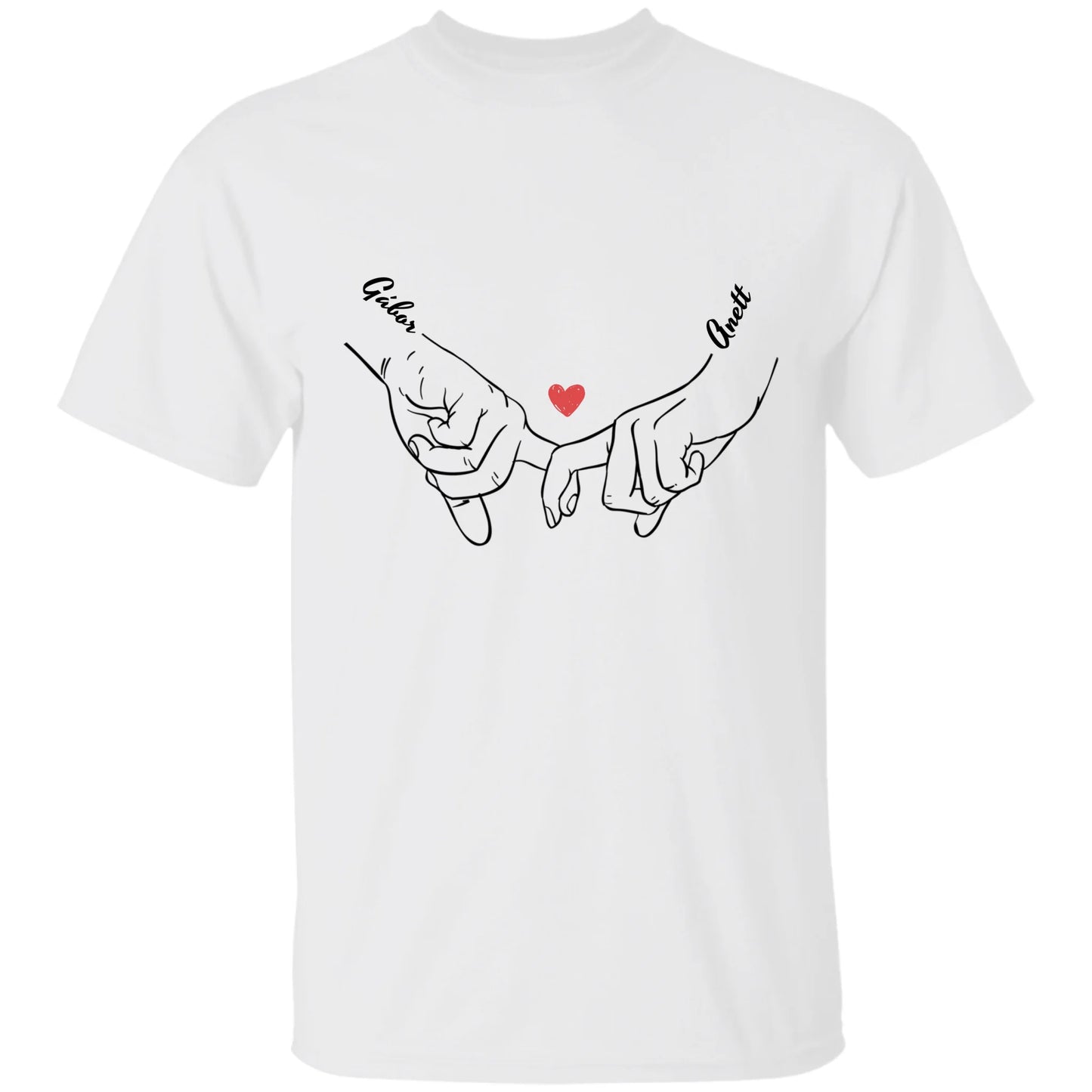 Egyedi neves szíves Couple hands póló - női, férfi