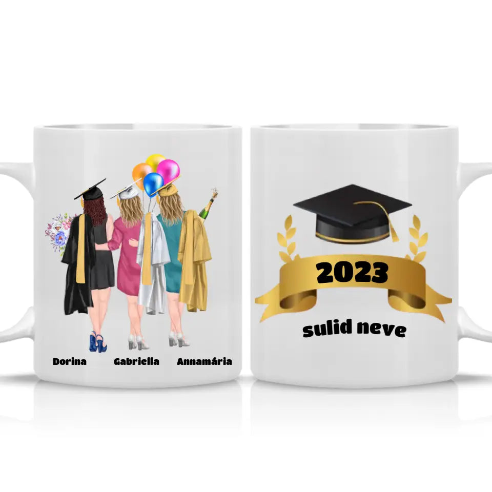 Végzős 2-3 barátnős egyedi bögre