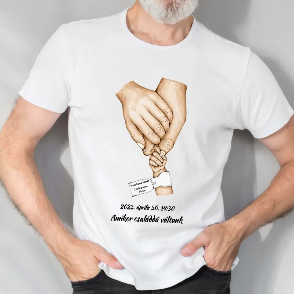Újszülött személyre szabható egyedi adatokkal póló - női, férfi