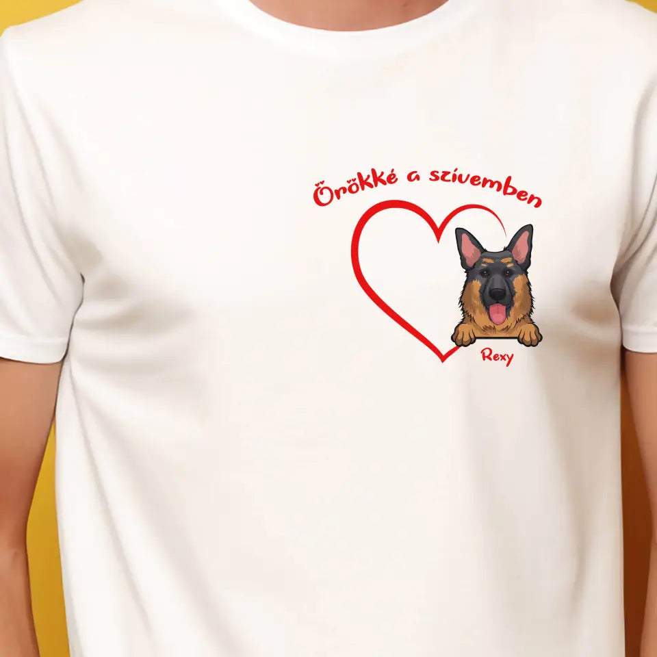 Örökké a szívember kutyussal vagy macskával póló - női, férfi