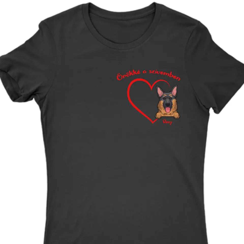 Örökké a szívember kutyussal vagy macskával póló - női, férfi