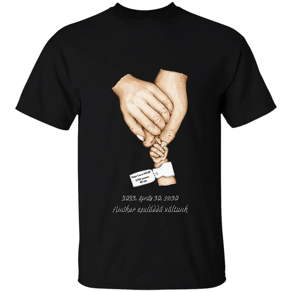 Újszülött személyre szabható egyedi adatokkal póló - férfi, női