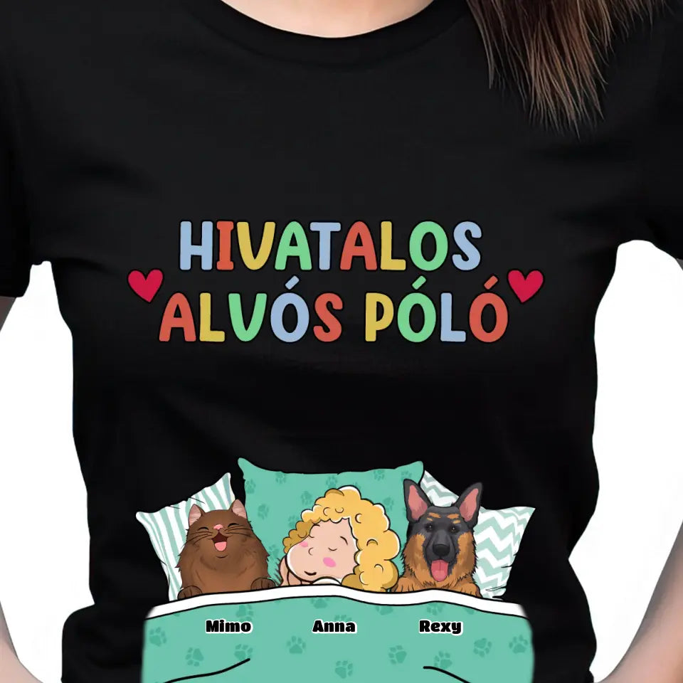 Hivatalos alvós póló egyedi gazdi és házi kedvenc design 2 - macska és kutya póló - férfi, női