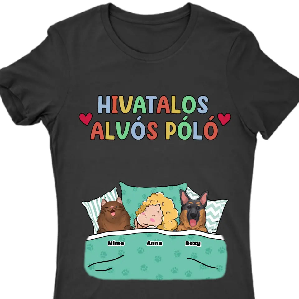 Hivatalos alvós póló egyedi gazdi és házi kedvenc design 3 - macska és kutya póló - férfi, női