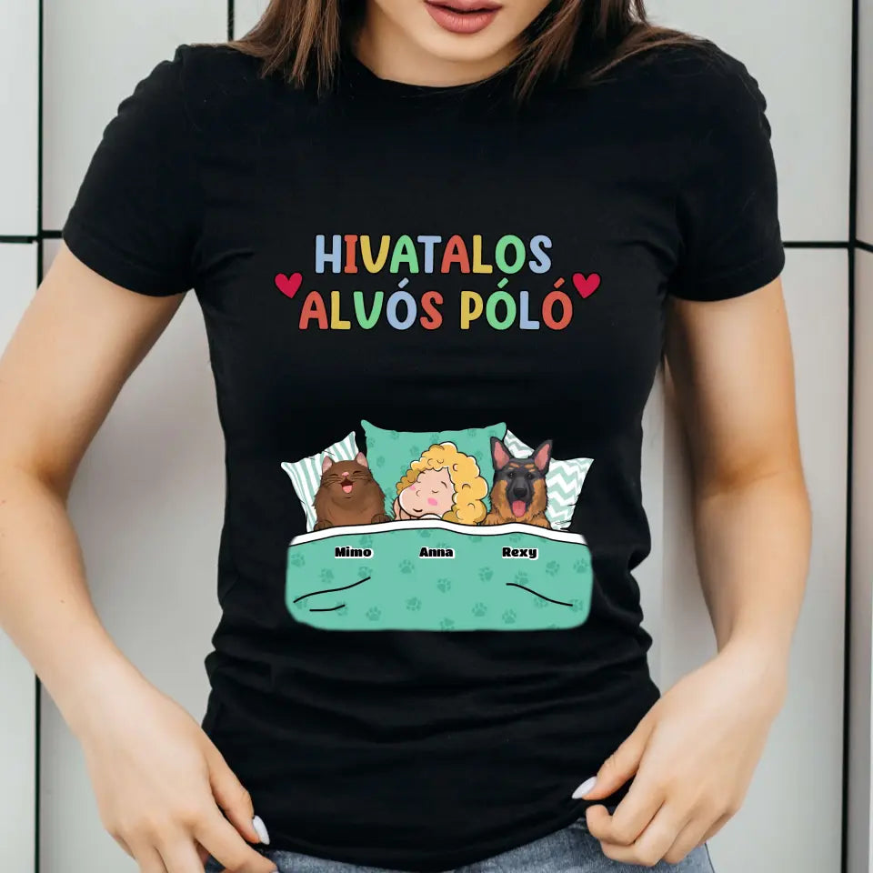 Hivatalos alvós póló egyedi gazdi és házi kedvenc design 3 - macska és kutya póló - férfi, női