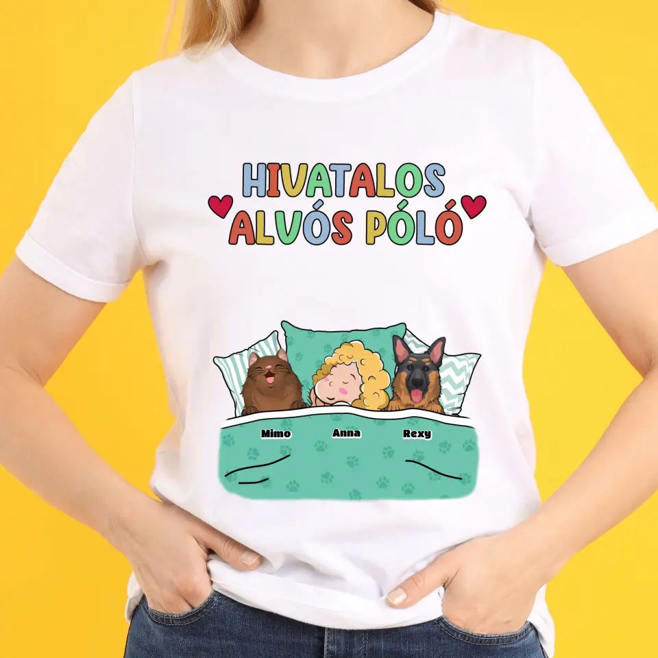 Hivatalos alvós póló egyedi gazdi és házi kedvenc design 3 - macska és kutya póló - férfi, női