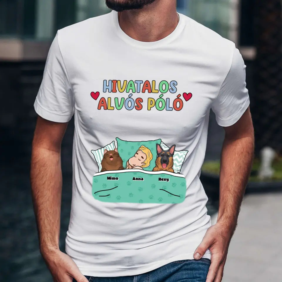 Hivatalos alvós póló egyedi gazdi és házi kedvenc design 4 - macska és kutya póló - női, férfi