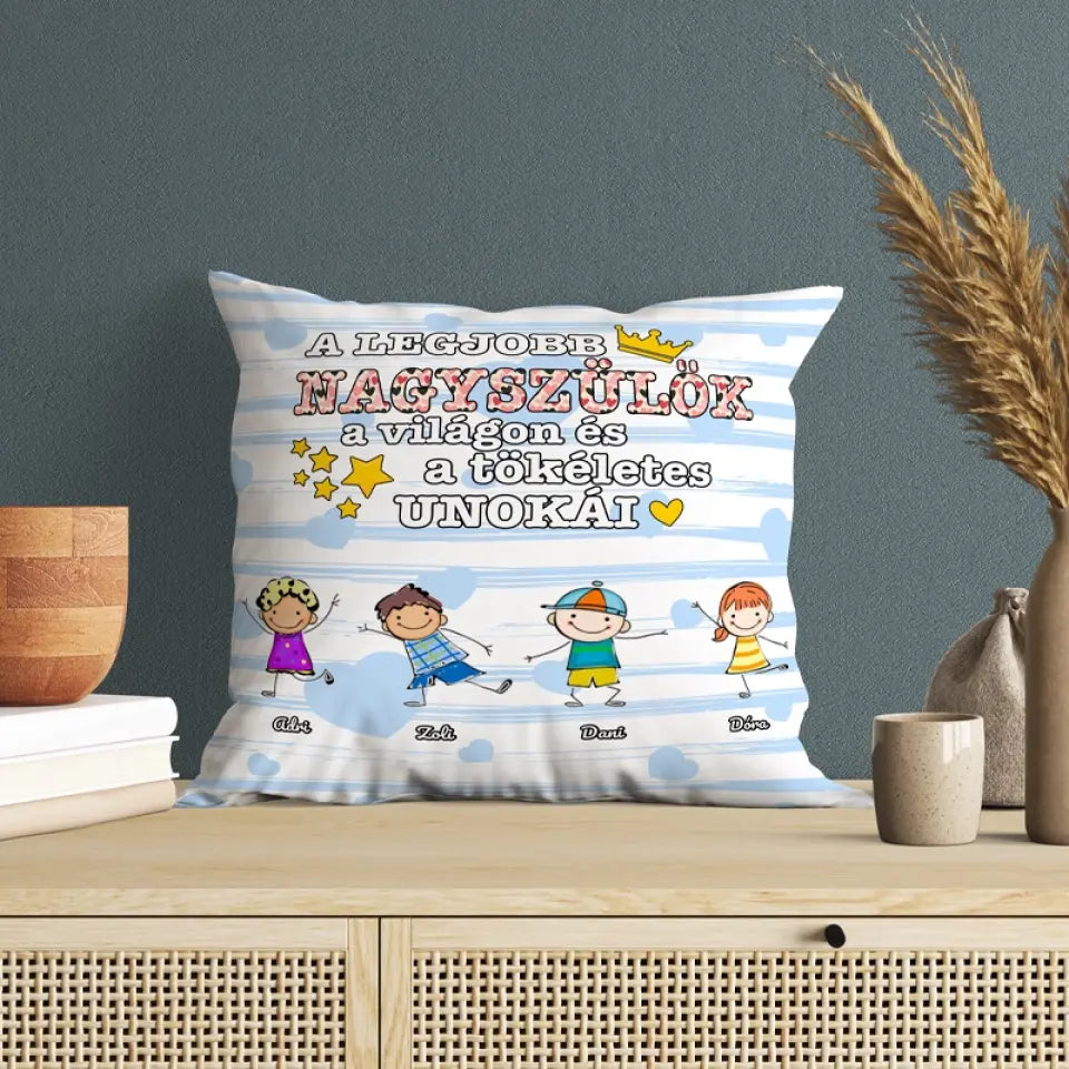 Legjobb nagyszülők a világon akár 9 unokával párna