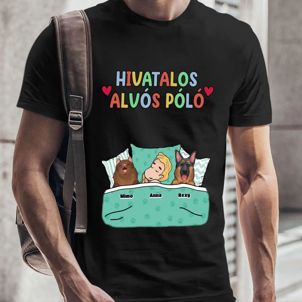 Hivatalos alvós póló egyedi gazdi és házi kedvenc design 2 - macska és kutya póló - női, férfi