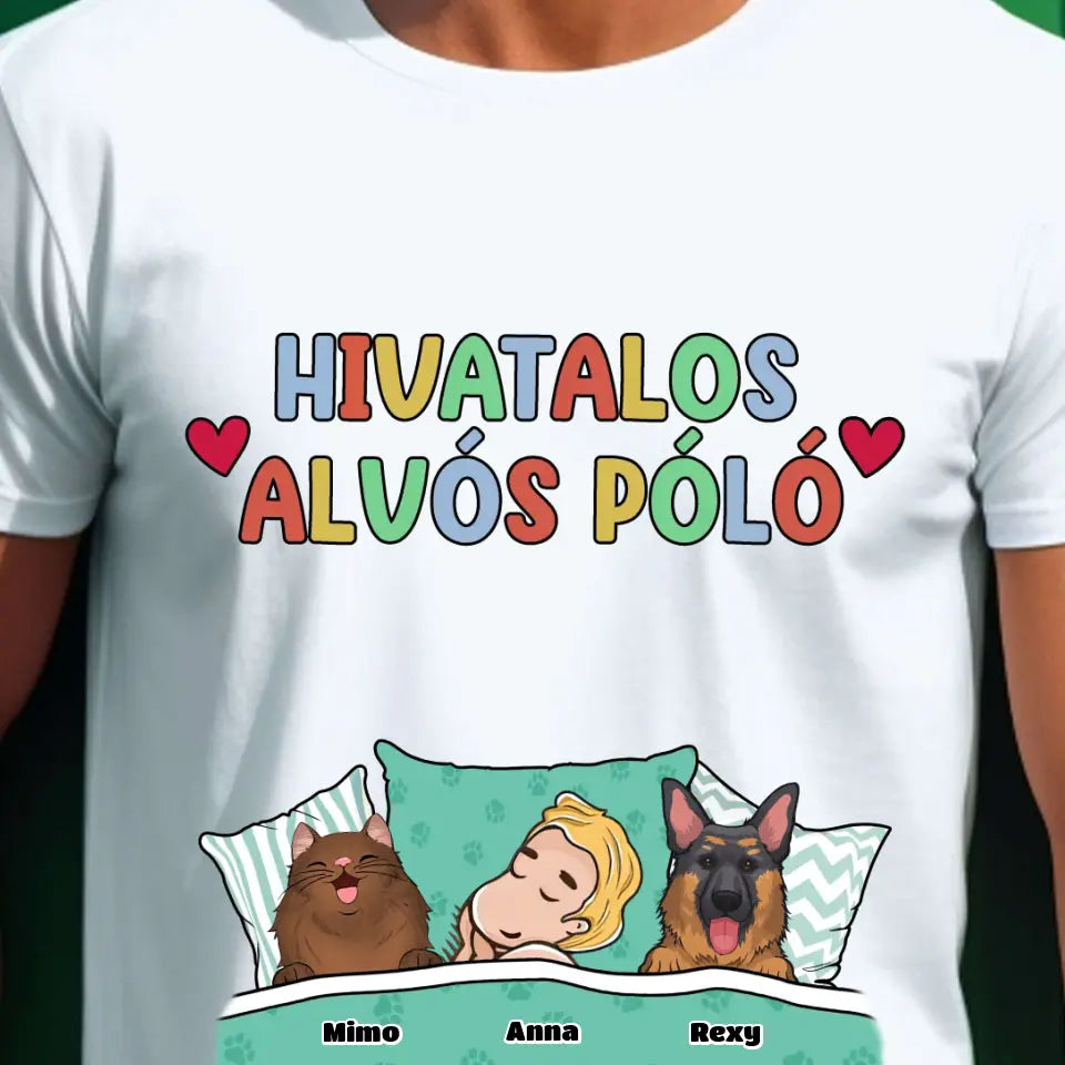 Hivatalos alvós póló egyedi gazdi és házi kedvenc design 2 - macska és kutya póló - női, férfi