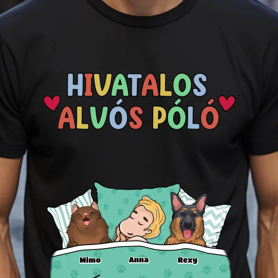 Hivatalos alvós póló egyedi gazdi és házi kedvenc design 2 - macska és kutya póló - női, férfi