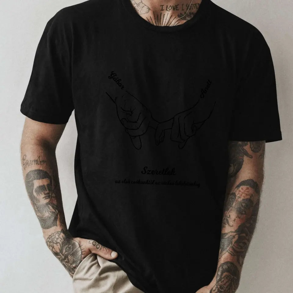 Couple hands póló névvel és egyedi szöveggel - női, férfi