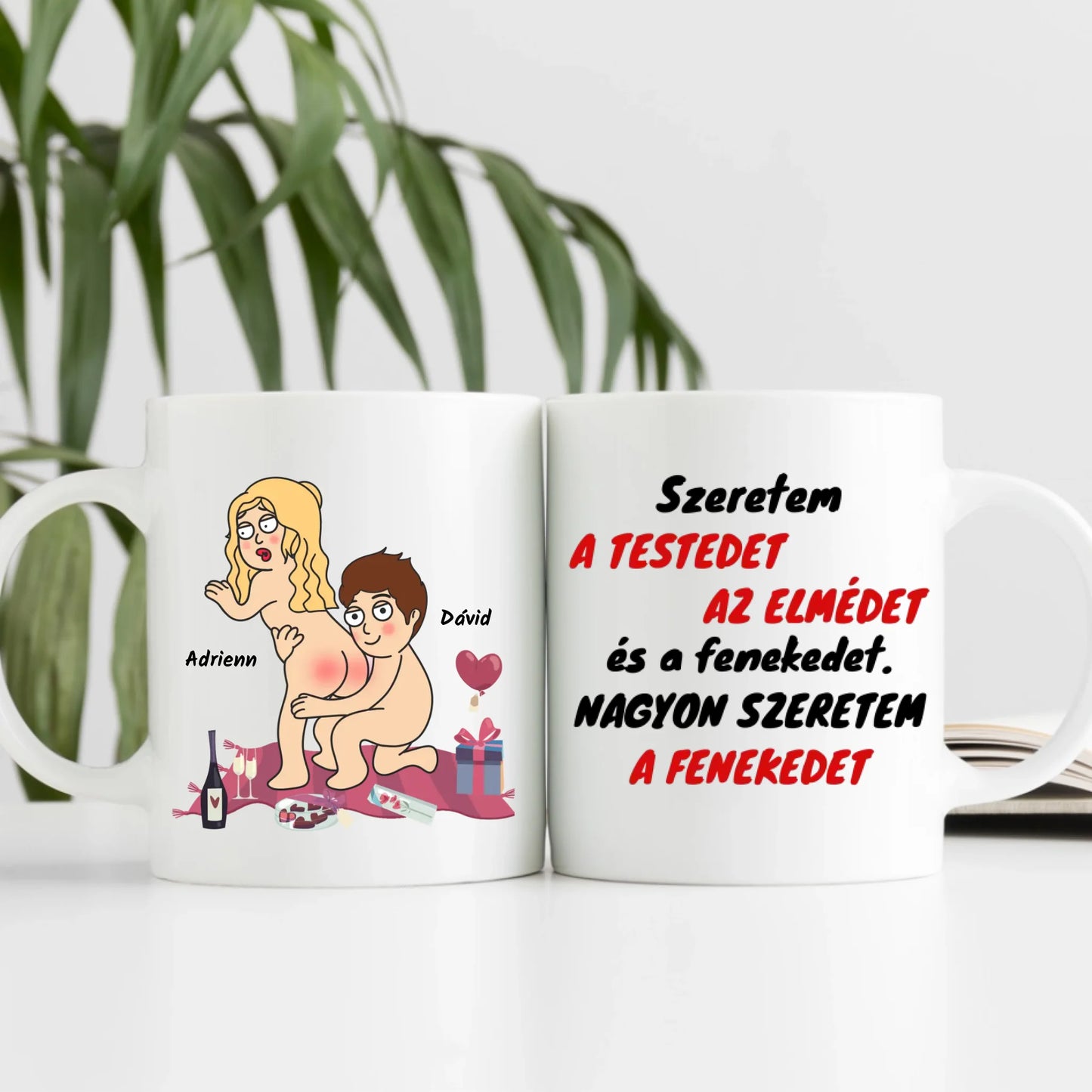 Egyedi - szeretem a testedet, elmédet és fenekedet bögre