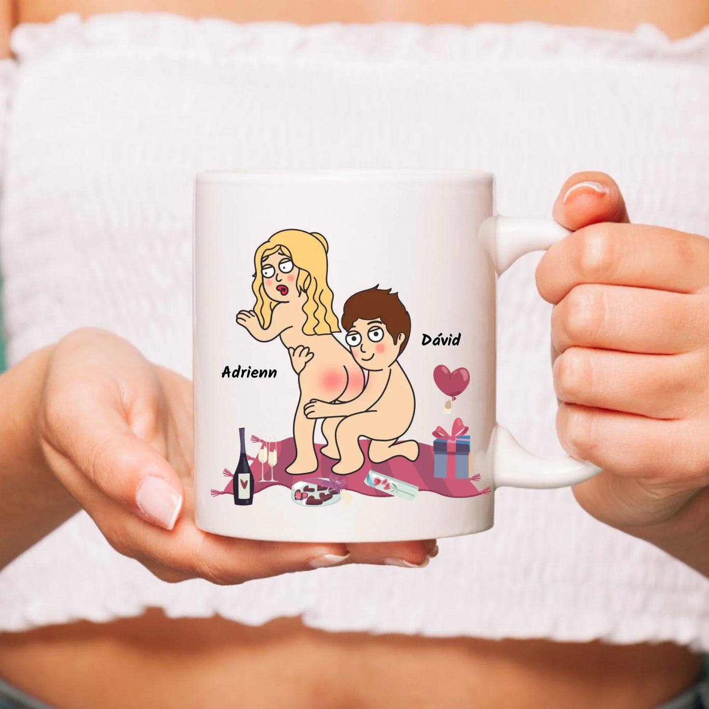 Egyedi - szeretem a testedet, elmédet és fenekedet bögre