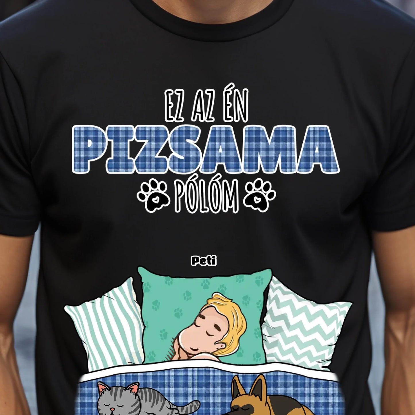 Hivatalos alvós póló egyedi gazdi és házi kedvenc design 4 - macska és kutya póló - férfi, női