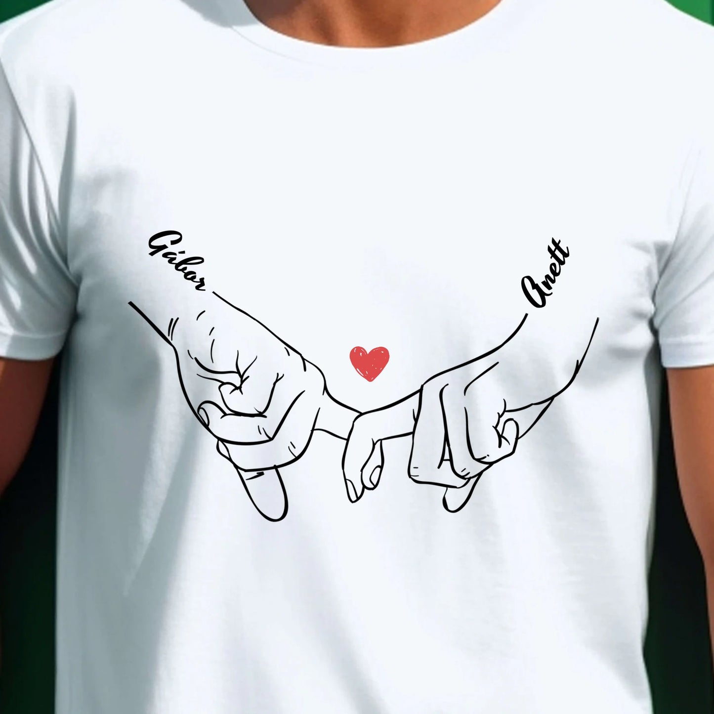 Egyedi neves szíves Couple hands póló - férfi, női