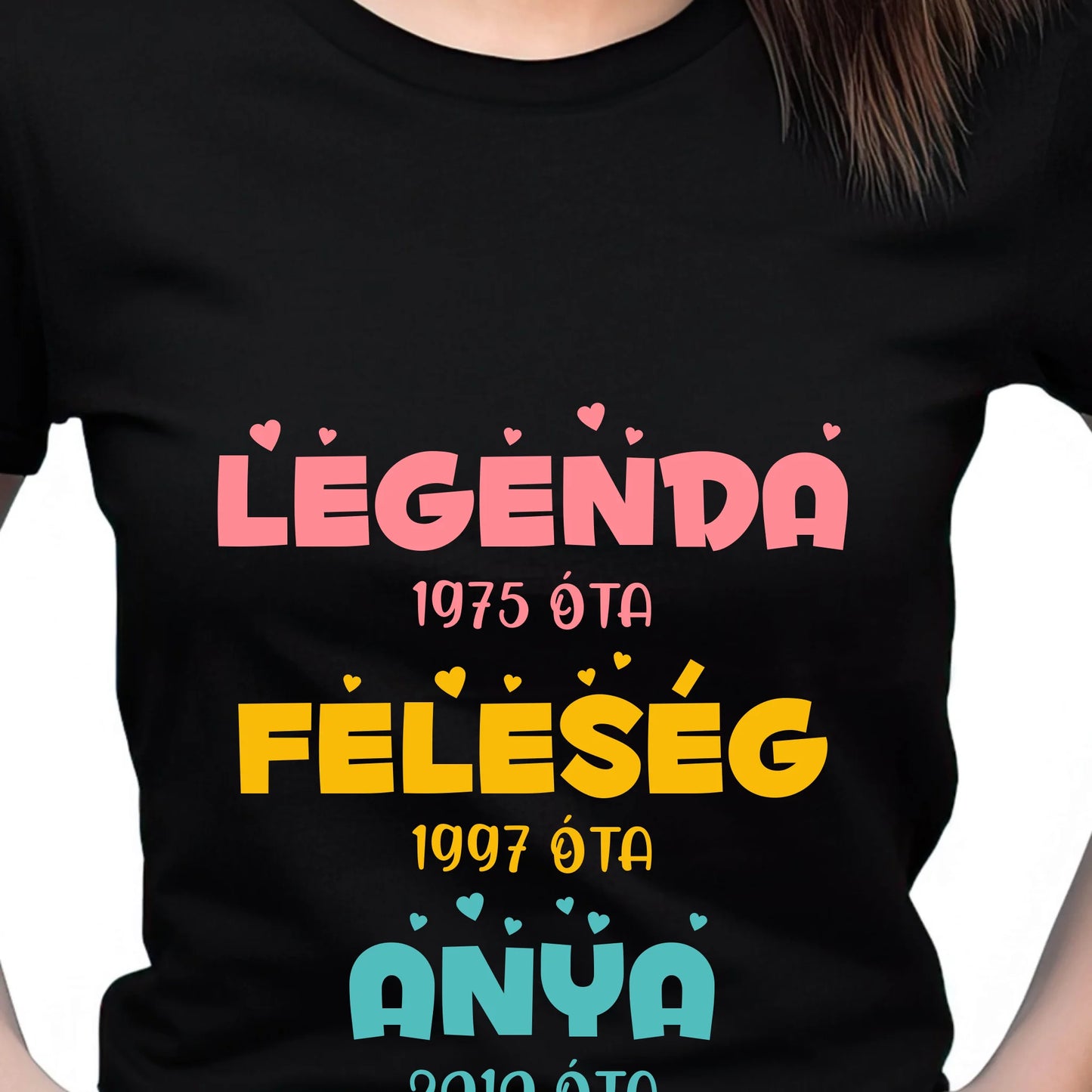 Legenda, feleség, anya, mama saját dátummal női póló