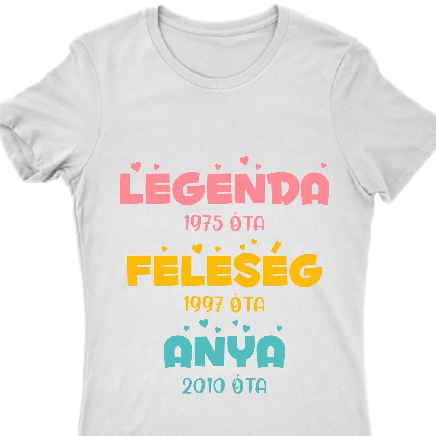 Legenda, feleség, anya, mama saját dátummal női póló