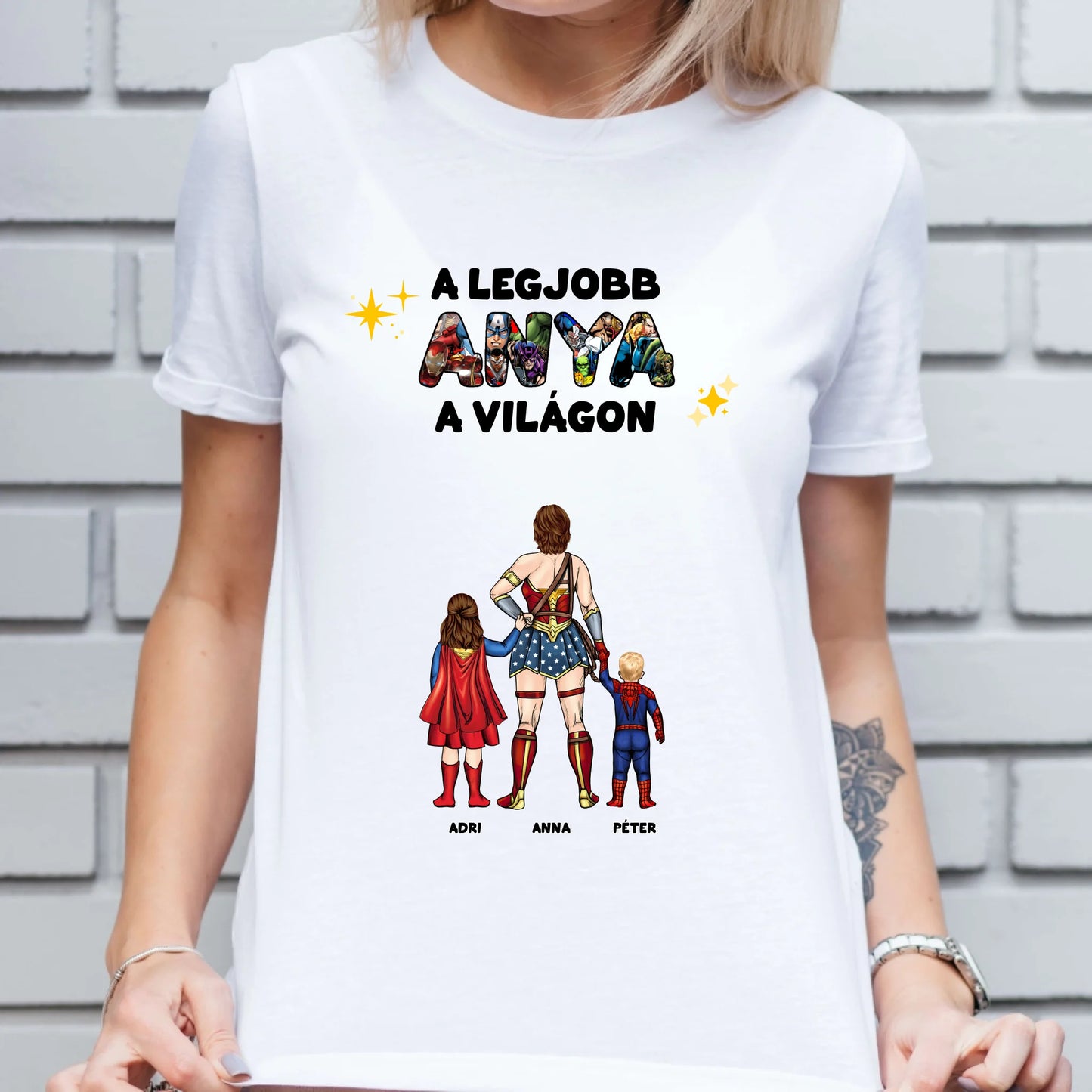 Legjobb Szuper Anya a világon akár 6 gyerekkel - női póló