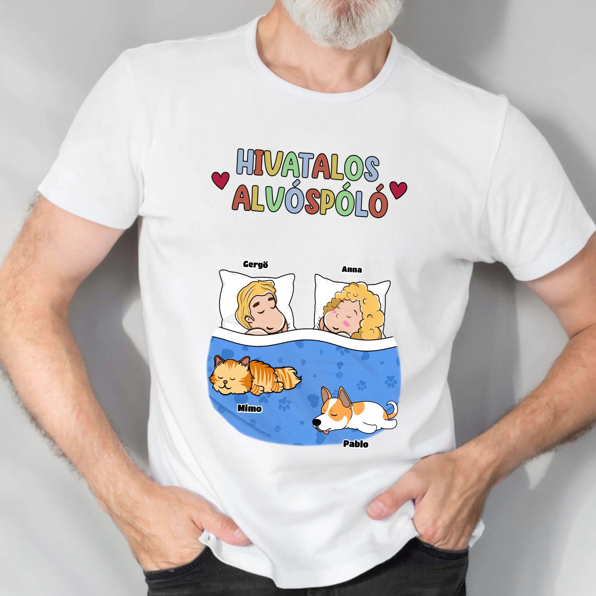 Hivatalos alvós páros póló akár 6 kutyussal vagy macskával - férfi, női póló