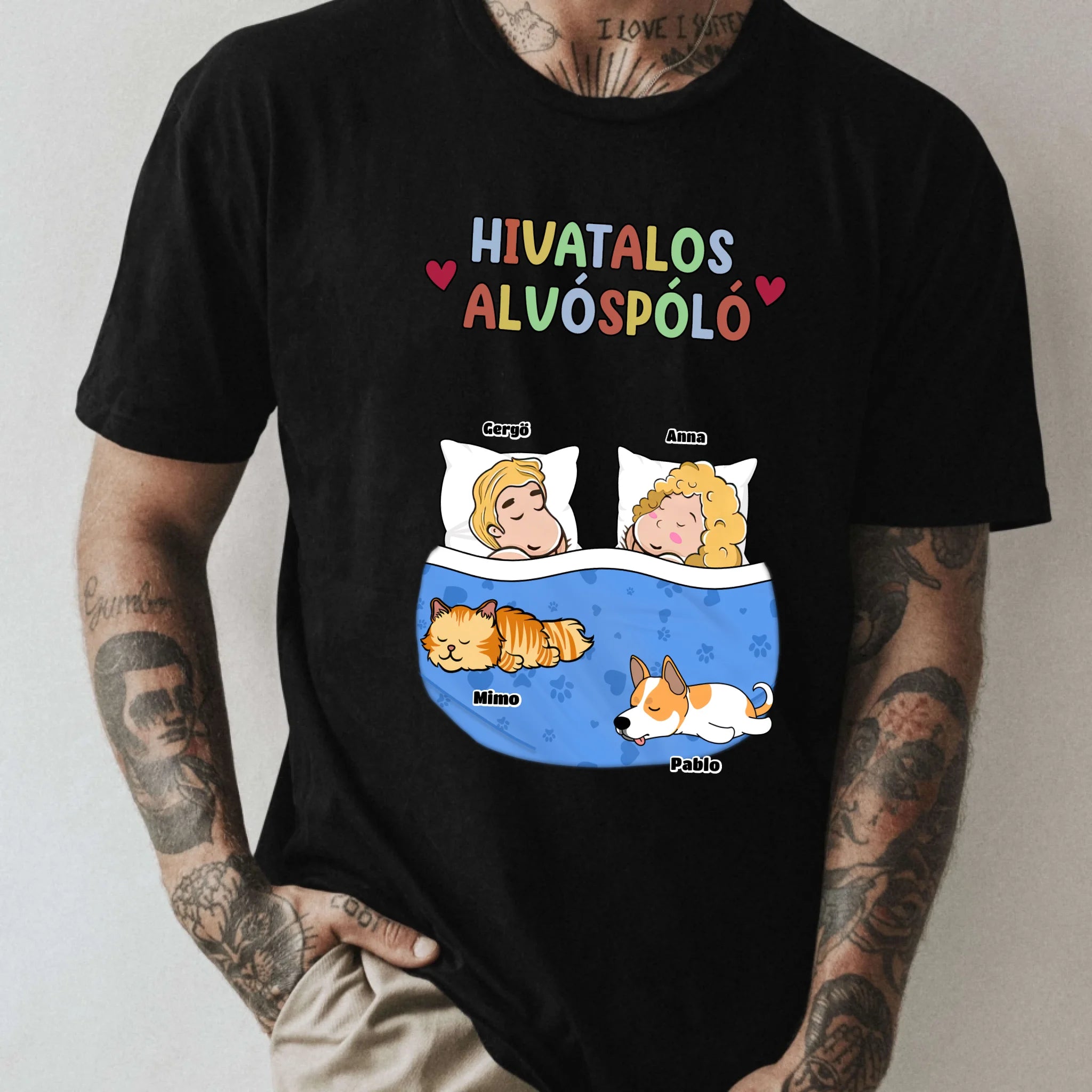 Hivatalos alvós páros póló akár 6 kutyussal vagy macskával - férfi, női póló