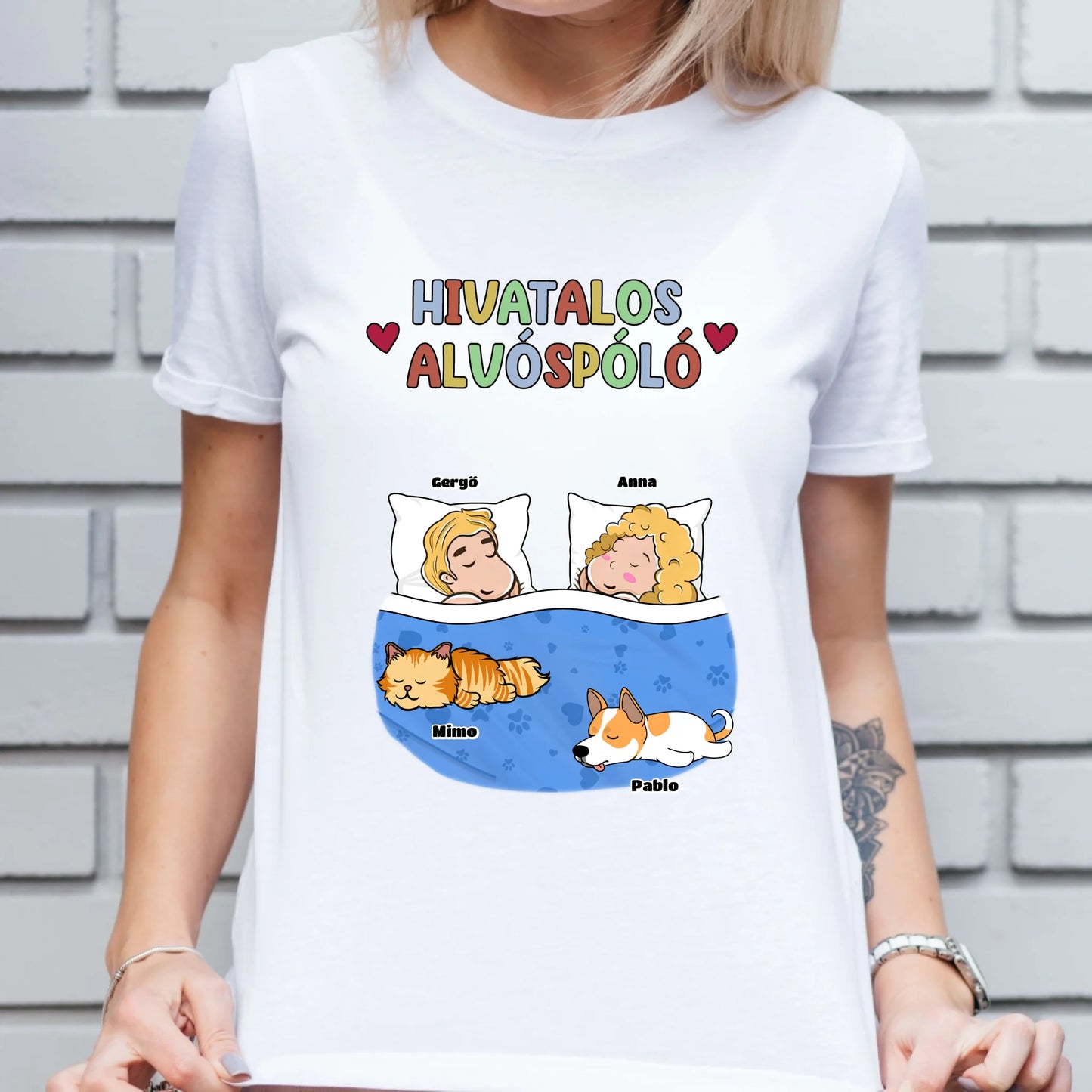 Hivatalos alvós páros póló akár 6 kutyussal vagy macskával - férfi, női póló