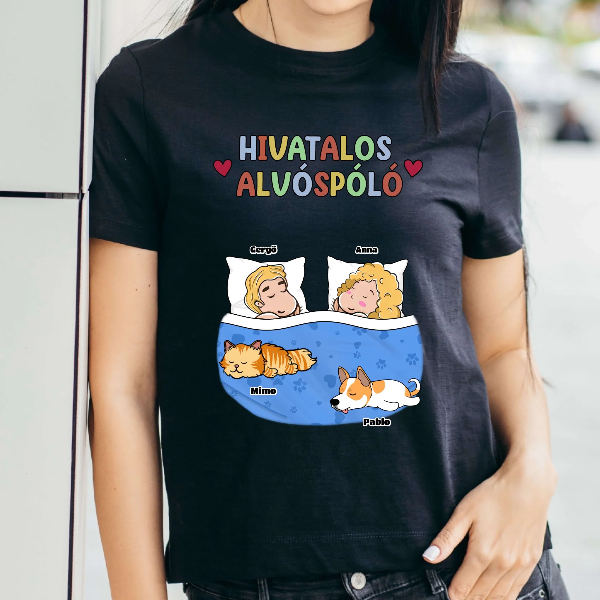 Hivatalos alvós páros póló akár 6 kutyussal vagy macskával -női, férfi póló
