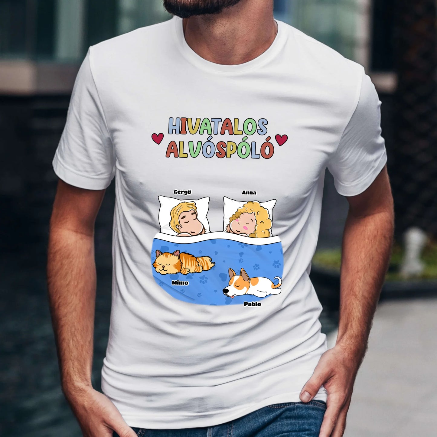 Hivatalos alvós páros póló akár 6 kutyussal vagy macskával -női, férfi póló