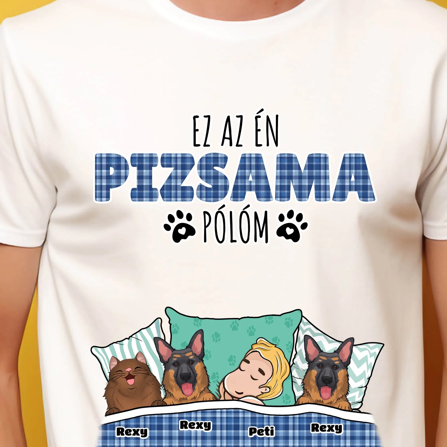 Hivatalos alvós póló egyedi gazdi és házi kedvenc design 3 - macska és kutya póló - férfi, női