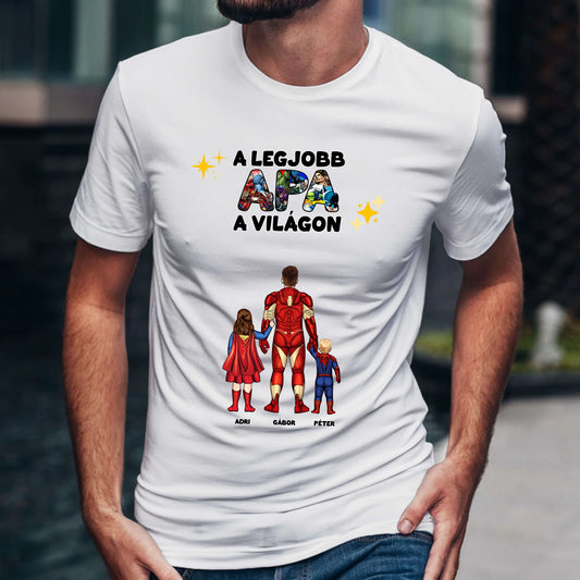 Legjobb Szuper Apa a világon akár 6 gyerekkel - férfi póló