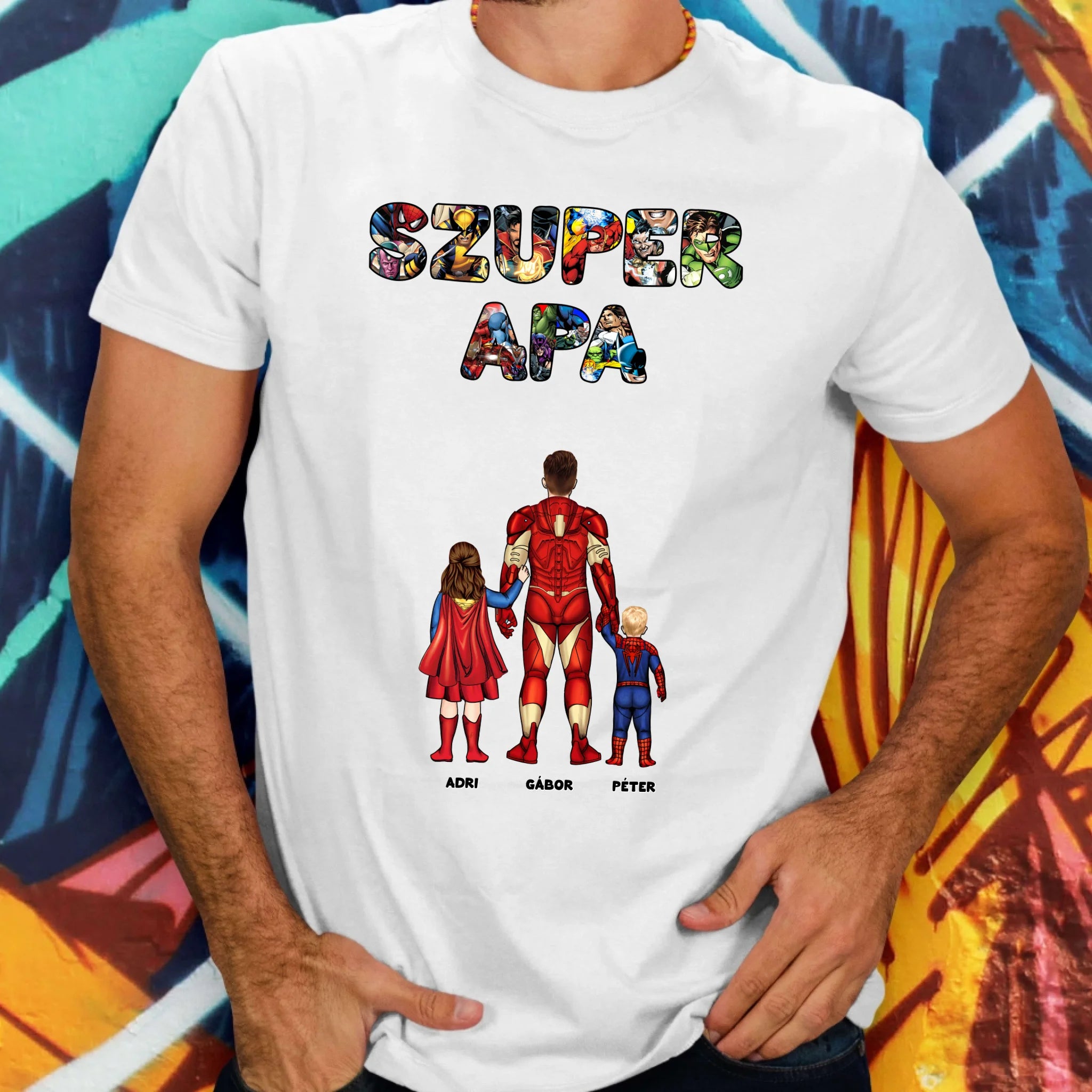Szuper Apa akár 6 gyerekkel férfi póló