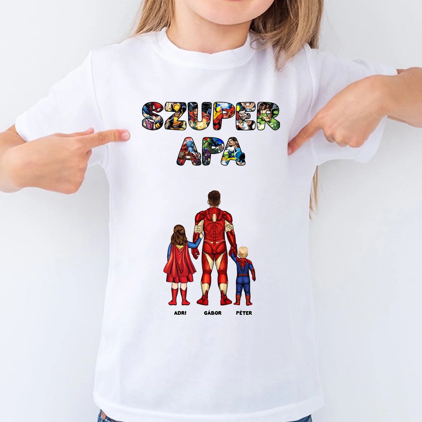 Szuper Apa és gyerekei gyerek póló
