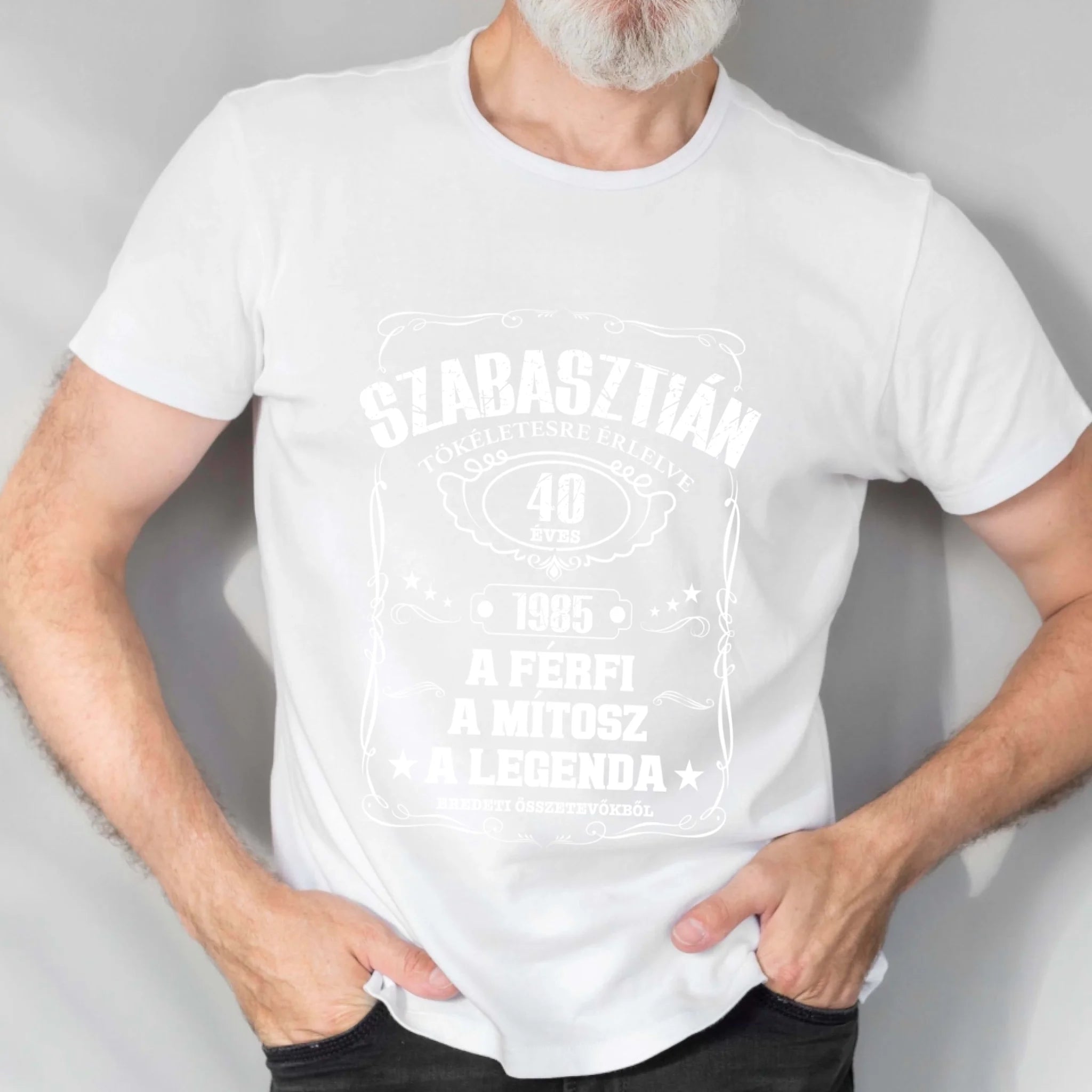 Férfi, mítosz, legenda, tökéletesre érlelve férfi póló - egyedi névvel és dátummal