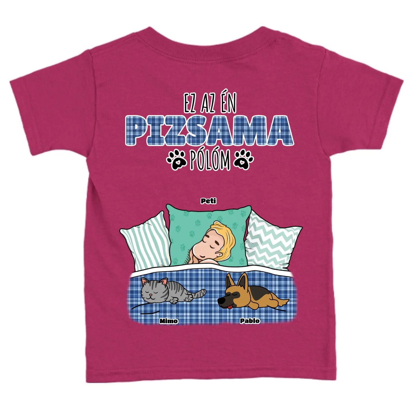 Hivatalos alvós póló egyedi gazdi és házi kedvenc design 4 - macska és kutya póló - férfi, női