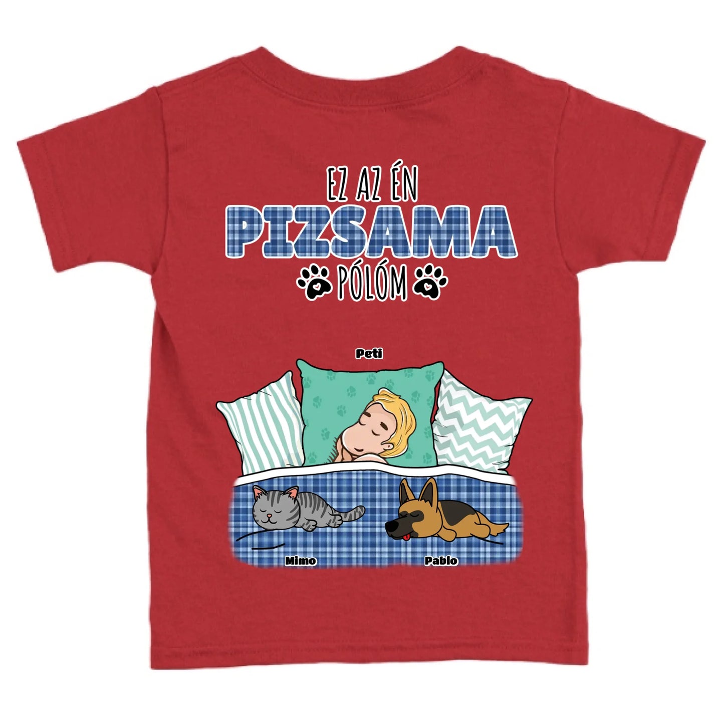 Hivatalos alvós póló egyedi gazdi és házi kedvenc design 4 - macska és kutya póló - férfi, női