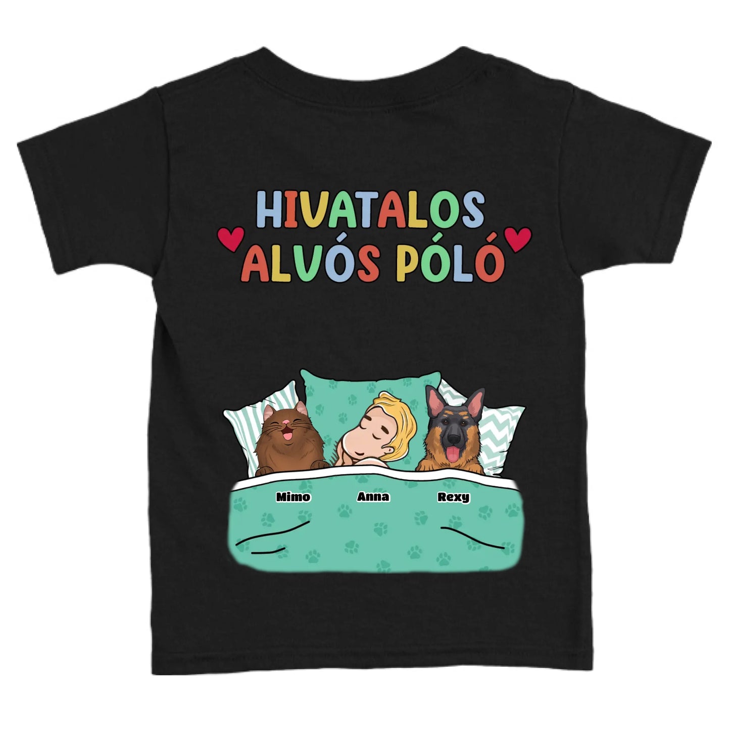 Hivatalos alvós póló egyedi gazdi és házi kedvenc design 3 - macska és kutya póló - férfi, női