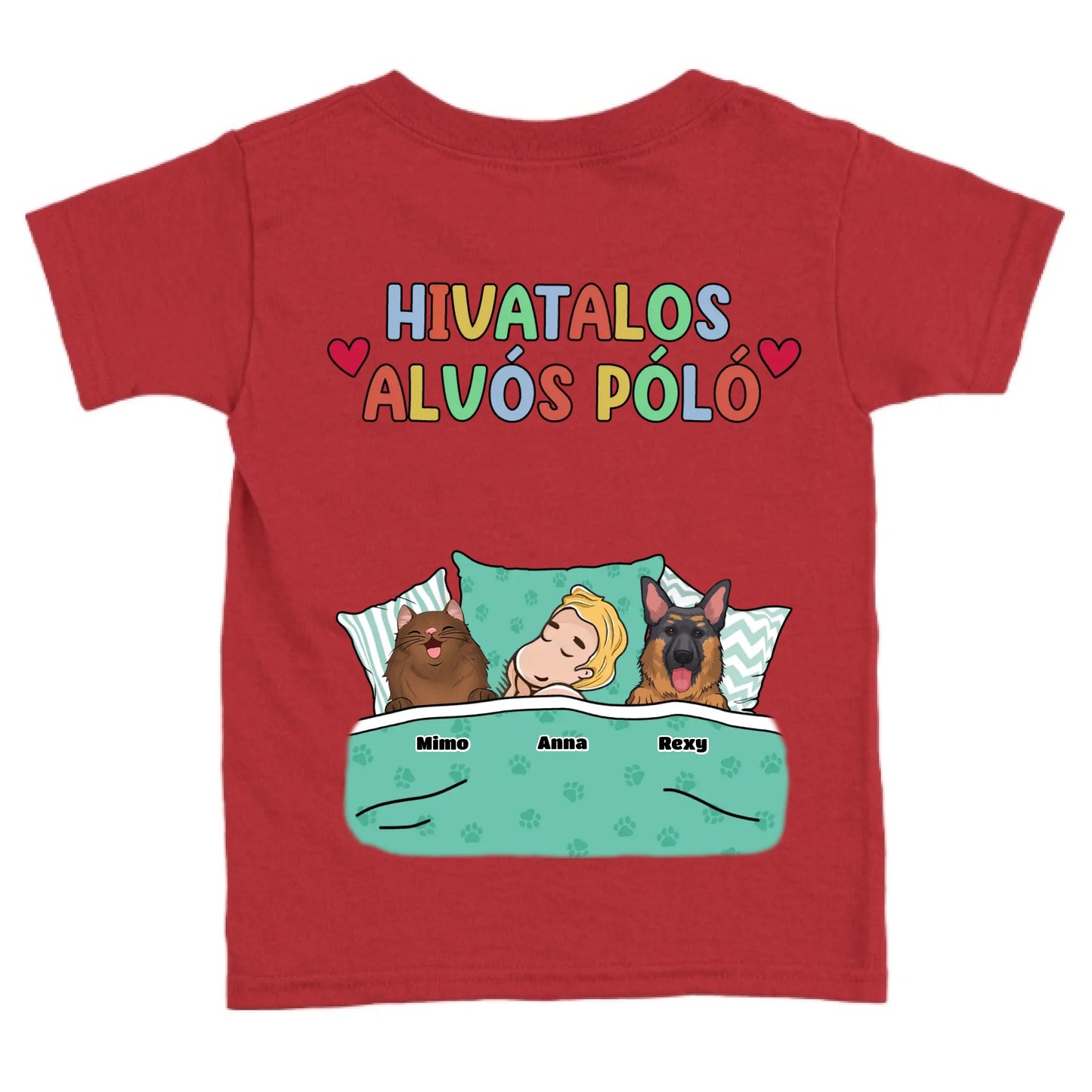 Hivatalos alvós póló egyedi gazdi és házi kedvenc design 3 - macska és kutya póló - férfi, női