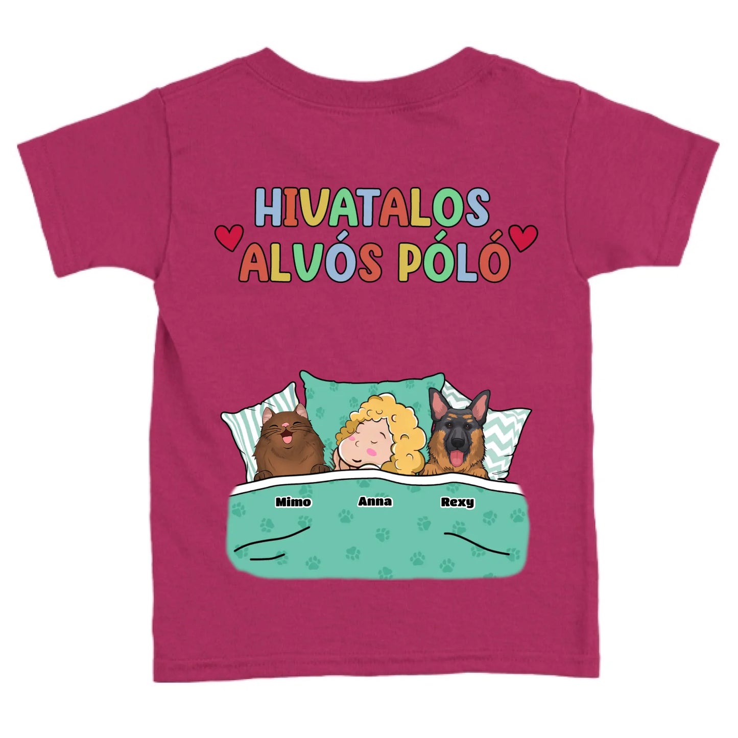 Hivatalos alvós póló egyedi gazdi és házi kedvenc design 2 - macska és kutya póló - férfi, női