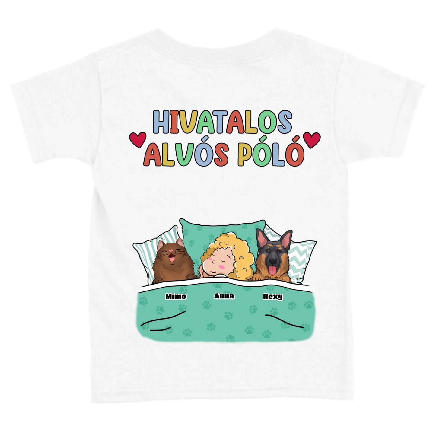 Hivatalos alvós póló egyedi gazdi és házi kedvenc design 2 - macska és kutya póló - férfi, női