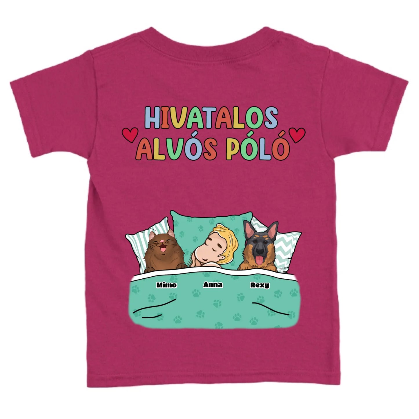 Hivatalos alvós póló egyedi gazdi és házi kedvenc design 2 - macska és kutya póló - női, férfi
