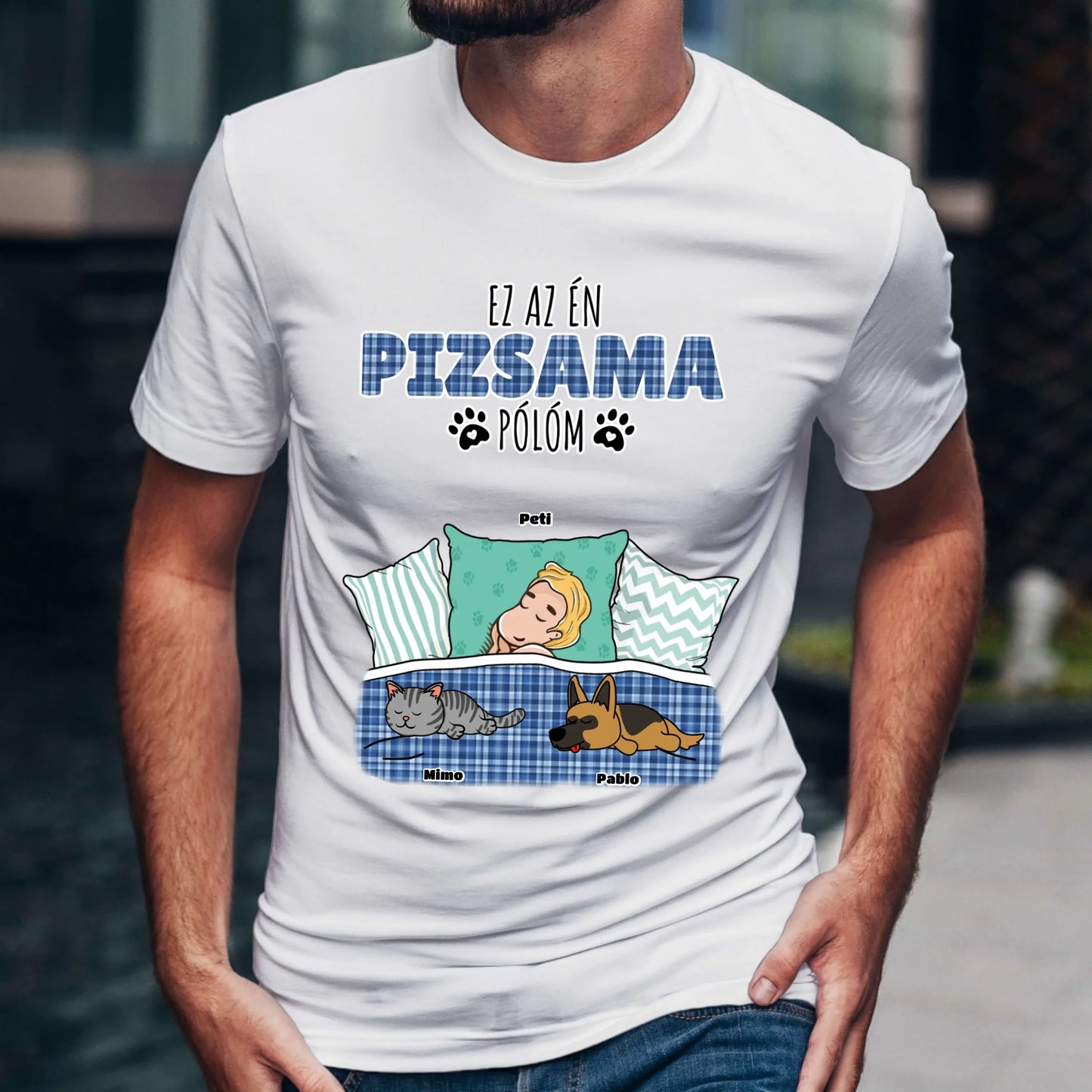 Hivatalos alvós póló egyedi gazdi és házi kedvenc design 4 - macska és kutya póló - női, férfi